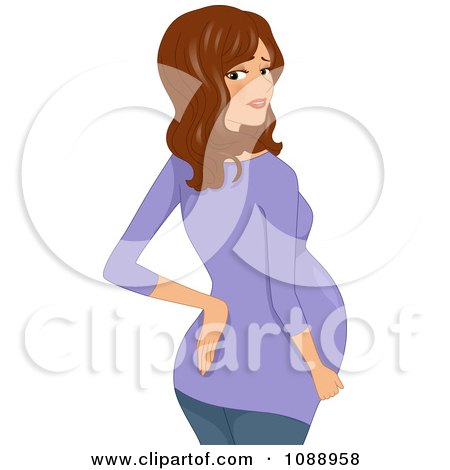 Clipart Pregnant Woman With Back Pain - Royalty Free Vector Illustration by BNP Design Studio