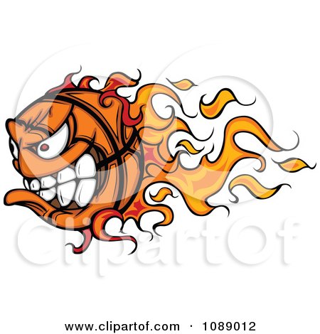 Clipart Fast Flaming Basketball Mascot - Royalty Free Vector Illustration by Chromaco