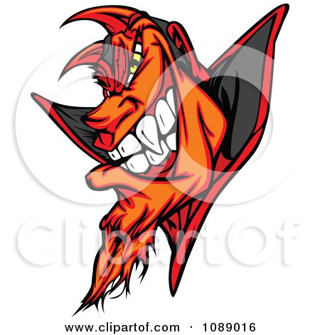 Clipart Evil Devil Face Mascot - Royalty Free Vector Illustration by Chromaco