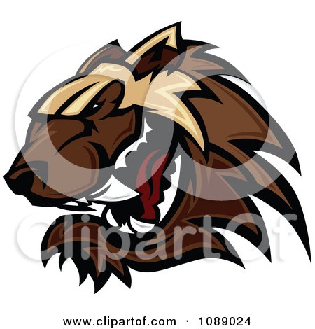 Clipart Aggressive Wolverine Mascot - Royalty Free Vector Illustration by Chromaco