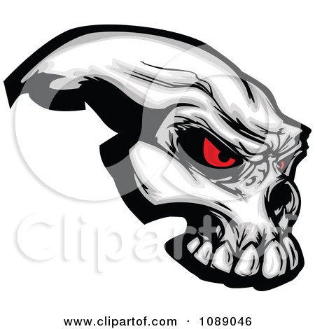 Clipart Demonic Skull With Red Eyes - Royalty Free Vector Illustration by Chromaco