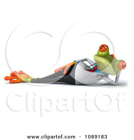 Clipart 3d Reclined Doctor Springer Frog - Royalty Free CGI Illustration by Julos
