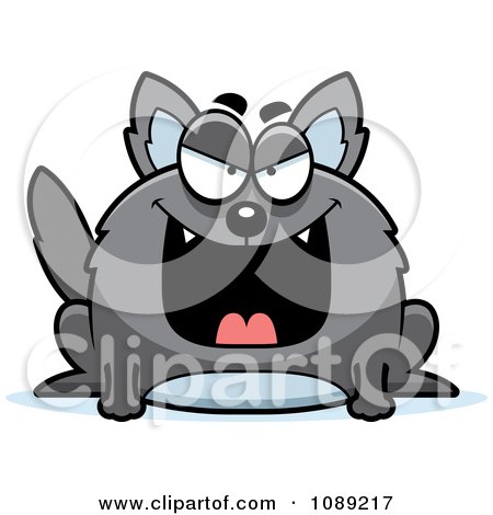 Clipart Chubby Evil Gray Wolf - Royalty Free Vector Illustration by Cory Thoman