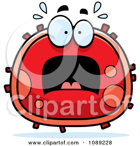 Clipart Scared Red Blood Cell- Royalty Free Vector Illustration by Cory Thoman