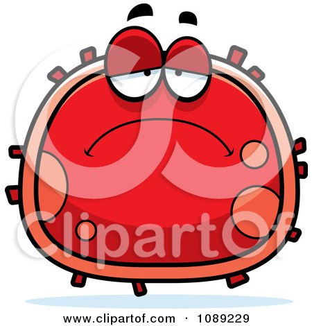 Clipart Sad Red Blood Cell- Royalty Free Vector Illustration by Cory Thoman