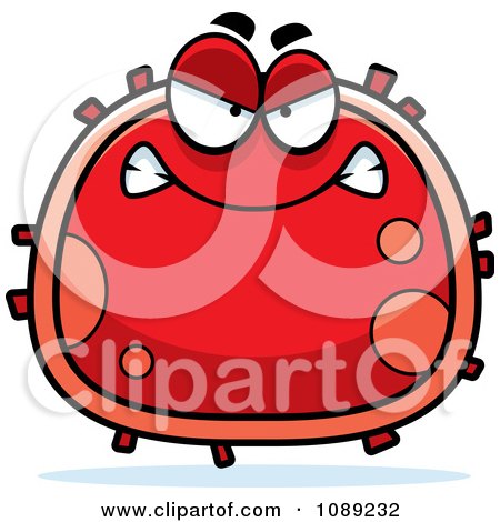 Clipart Mad Red Blood Cell- Royalty Free Vector Illustration by Cory Thoman