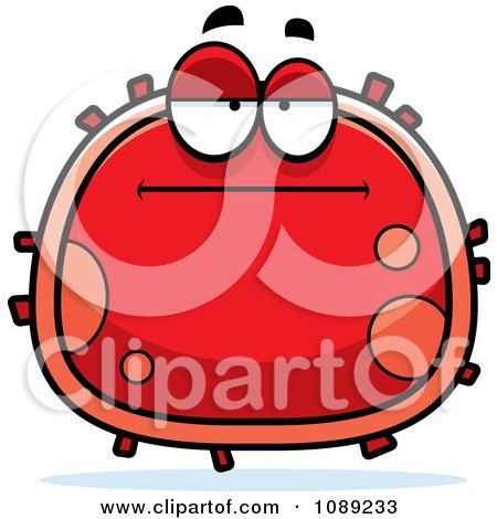 Clipart Bored Red Blood Cell- Royalty Free Vector Illustration by Cory Thoman