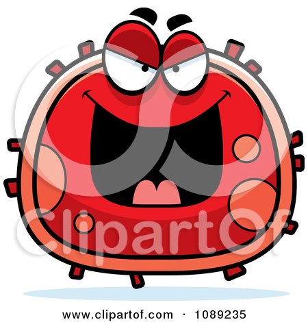 Clipart Evil Red Blood Cell- Royalty Free Vector Illustration by Cory Thoman