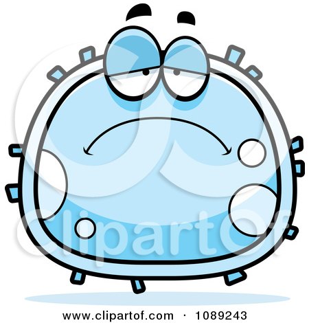 Clipart Sad White Blood Cell - Royalty Free Vector Illustration by Cory Thoman
