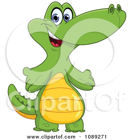Clipart Cute Baby Crocodile Standing - Royalty Free Vector Illustration by yayayoyo