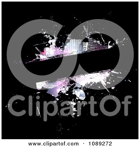 Clipart Grungy City Paint Splatter Template On Black - Royalty Free Illustration by Arena Creative