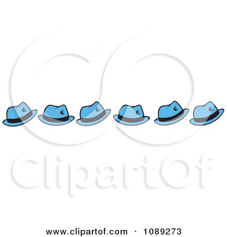 Clipart Border Of Blue Hats With Black Bands - Royalty Free Vector Illustration  by Johnny Sajem