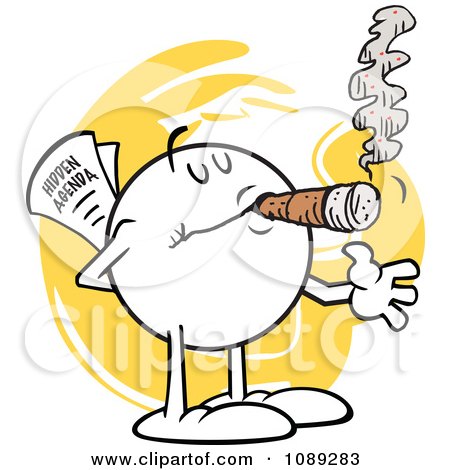 Clipart Con Artist Moodie Character With A Hidden Agenda - Royalty Free Vector Illustration  by Johnny Sajem