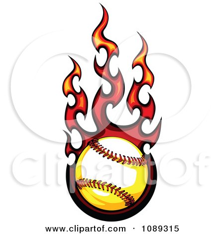 Clipart Fiery Baseball - Royalty Free Vector Illustration by Chromaco