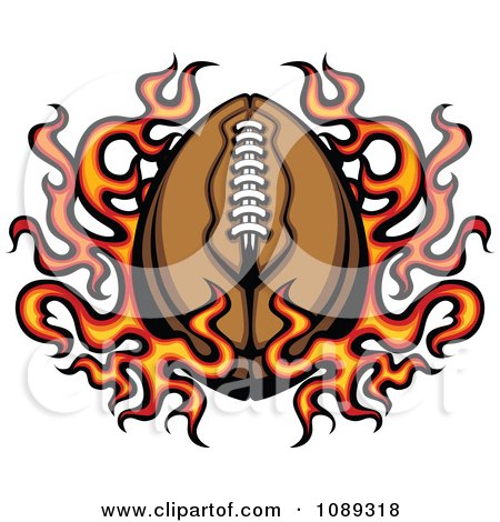 Clipart American Football On Flames - Royalty Free Vector Illustration by Chromaco