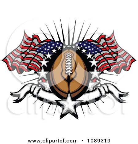 Clipart American Football With Stars And American Flags - Royalty Free Vector Illustration by Chromaco