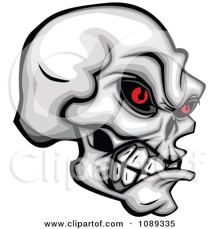 Demonic Skull Clenching Its Jaw Posters, Art Prints