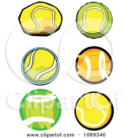 Clipart Tennis Ball Designs - Royalty Free Vector Illustration by Chromaco