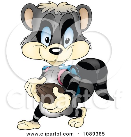 Clipart Student Raccoon Walking - Royalty Free Vector Illustration by dero