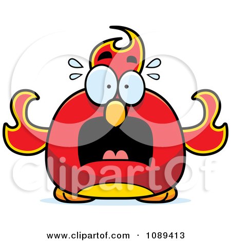 Clipart Chubby Scared Phoenix Fire Bird - Royalty Free Vector Illustration by Cory Thoman