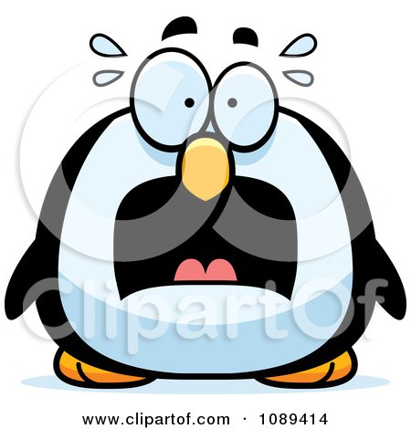 Clipart Chubby Scared Penguin - Royalty Free Vector Illustration by Cory Thoman