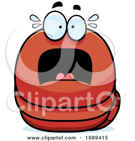 Clipart Chubby Scared Orange Worm - Royalty Free Vector Illustration by Cory Thoman