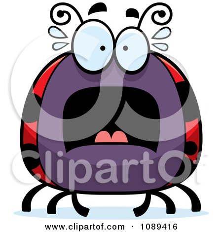Clipart Chubby Scared Ladybug - Royalty Free Vector Illustration by Cory Thoman