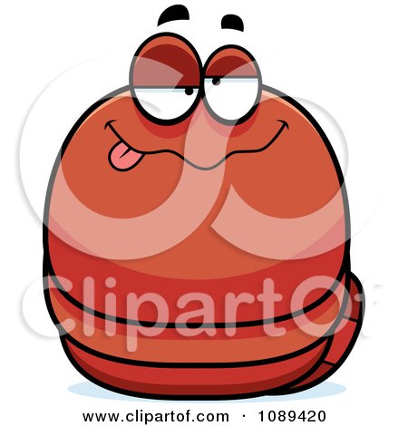 Clipart Chubby Drunk Orange Worm - Royalty Free Vector Illustration by Cory Thoman