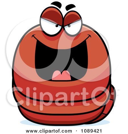 Clipart Chubby Evil Orange Worm - Royalty Free Vector Illustration by Cory Thoman