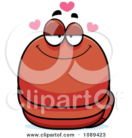 Clipart Chubby Infatuated Orange Worm - Royalty Free Vector Illustration by Cory Thoman