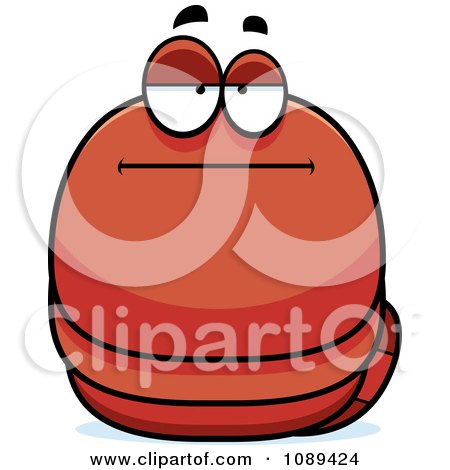 Clipart Chubby Bored Orange Worm - Royalty Free Vector Illustration by Cory Thoman