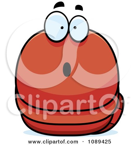 Clipart Chubby Surprised Orange Worm - Royalty Free Vector Illustration by Cory Thoman