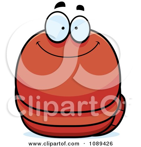 Clipart Chubby Smiling Orange Worm - Royalty Free Vector Illustration by Cory Thoman