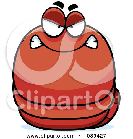 Clipart Chubby Mad Orange Worm - Royalty Free Vector Illustration by Cory Thoman