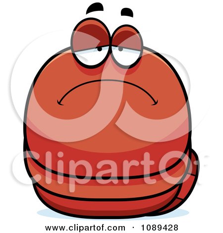 Clipart Chubby Sad Orange Worm - Royalty Free Vector Illustration by Cory Thoman