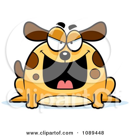 Clipart Chubby Evil Dog - Royalty Free Vector Illustration by Cory Thoman