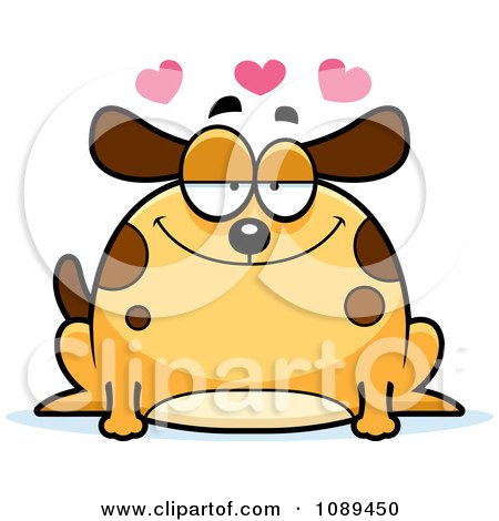 Clipart Chubby Infatuated Dog - Royalty Free Vector Illustration by Cory Thoman