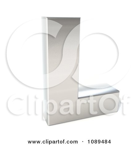 Clipart Capital Stainless Steel Letter L - Royalty Free CGI Illustration by Julos