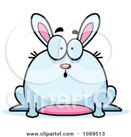 Clipart Chubby Shocked White Rabbit - Royalty Free Vector Illustration by Cory Thoman