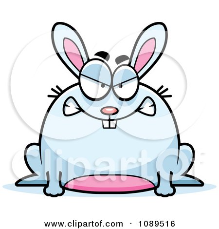 Clipart Chubby Mad White Rabbit - Royalty Free Vector Illustration by Cory Thoman
