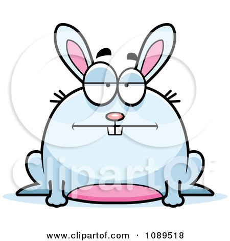 Clipart Chubby Bored White Rabbit - Royalty Free Vector Illustration by Cory Thoman