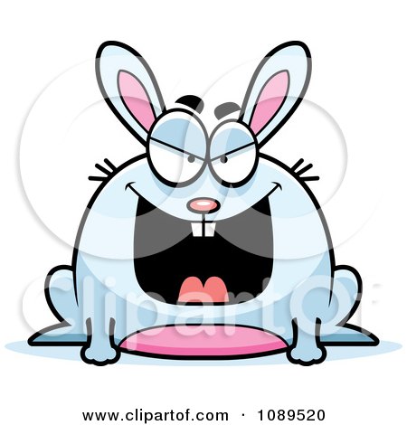Clipart Chubby Evil White Rabbit - Royalty Free Vector Illustration by Cory Thoman