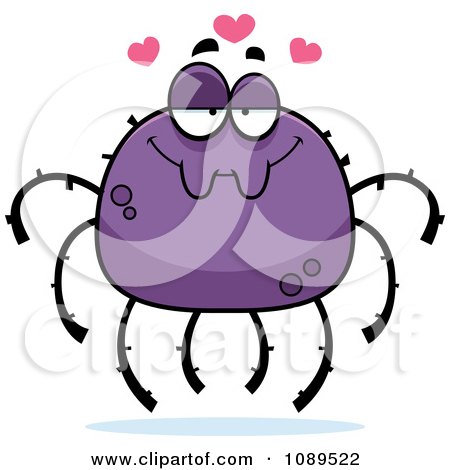 Clipart Infatuated Purple Spider - Royalty Free Vector Illustration by Cory Thoman