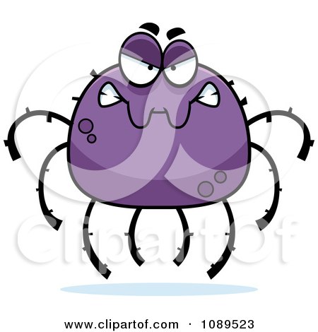 Clipart Mad Purple Spider - Royalty Free Vector Illustration by Cory Thoman