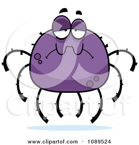 Clipart Sad Purple Spider - Royalty Free Vector Illustration by Cory Thoman