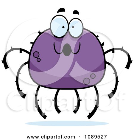 Clipart Surprised Purple Spider - Royalty Free Vector Illustration by Cory Thoman