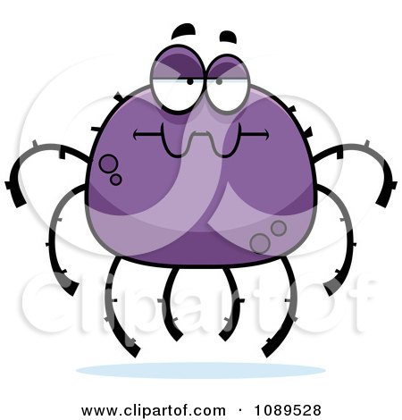 Clipart Bored Purple Spider - Royalty Free Vector Illustration by Cory Thoman