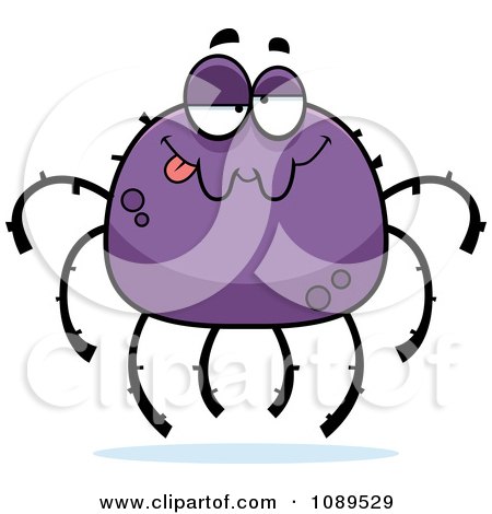 Clipart Drunk Purple Spider - Royalty Free Vector Illustration by Cory Thoman