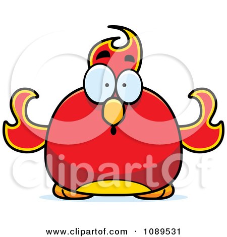 Clipart Chubby Shocked Phoenix Fire Bird - Royalty Free Vector Illustration by Cory Thoman