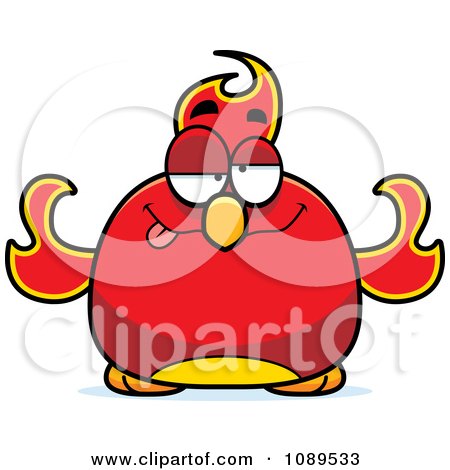 Clipart Chubby Drunk Phoenix Fire Bird - Royalty Free Vector Illustration by Cory Thoman